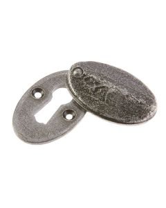 Frelan 50x31x9mm Oval covered escutcheon Patina pewter finis