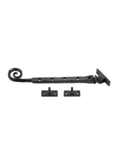 Frelan 243x15x6mm Curly end casement stay Black finish