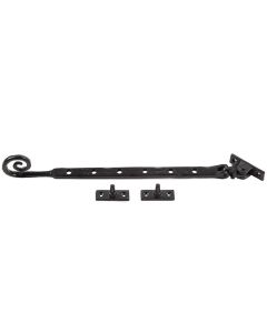 Frelan 315x15x6mm Curly end casement stay Black finish