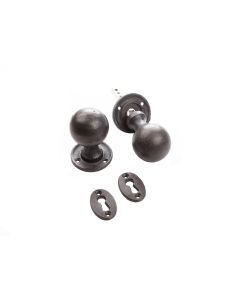73x53mm Frelan Round mortice knob Black finish