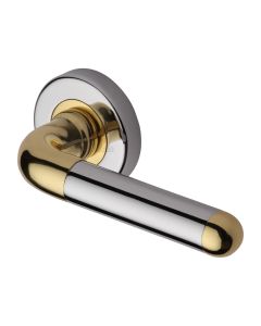 Polished Chrome/Brass Vienna Door Handle on Round Rose
