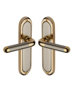 Heritage Brass Jupiter Split Finish Vienna Door Handle on Plate - Lever Latch