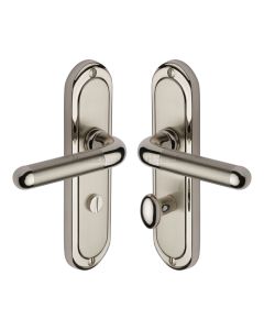 Heritage Brass Mercury Split Finish Vienna Door Handle on Plate - Bathroom Set