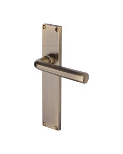 Heritage Brass Antique Brass Octave Door Handle on 200mm Plate - Lever Latch