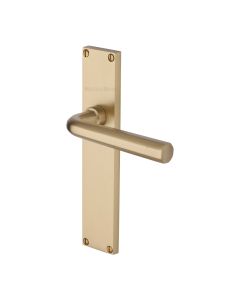 Heritage Brass Satin Brass Octave Door Handle on 200mm Plate - Lever Latch