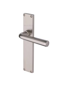 Heritage Brass Satin Nickel Octave Door Handle on 200mm Plate - Lever Latch