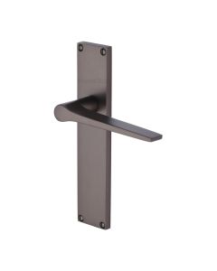 Heritage Brass Matt Bronze Gio Door Handle on 200mm Plate - Lever Latch