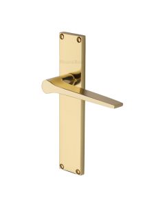 Heritage Brass Polished Brass Gio Door Handle on 200mm Plate - Lever Latch
