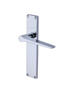 Heritage Brass Polished Chrome Gio Door Handle on 200mm Plate - Lever Latch