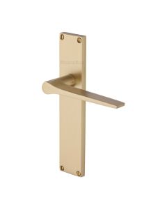 Heritage Brass Satin Brass Gio Door Handle on 200mm Plate - Lever Latch
