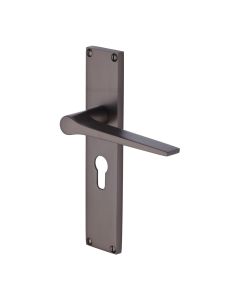 Heritage Brass Matt Bronze Gio Door Handle on 200mm Plate - Euro Profile