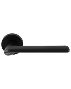 Set Manital Matt Black Vortex Lever Furniture on round rose | VX5BLK
