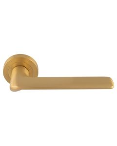 Set Manital Satin Black Vortex Lever Furniture on round rose | VX5SB