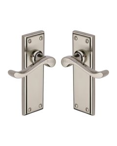 Heritage Brass Mercury Split Finish Edwardian Door Handle on Plate - Lever Latch