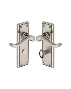 Heritage Brass Mercury Split Finish Edwardian Door Handle on Plate - Bathroom Set