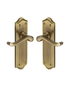 Heritage Brass Antique Brass Buckingham Door Handle on Plate - Lever Latch