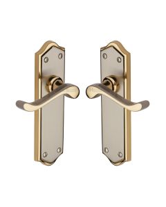 Heritage Brass Jupiter Split Finish Buckingham Door Handle on Plate - Lever Latch