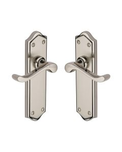 Heritage Brass Mercury Split Finish Buckingham Door Handle on Plate - Lever Latch