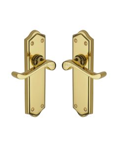 Heritage Brass Polished Brass Buckingham Door Handle on Plate - Lever Latch