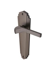 Heritage Brass Matt Bronze Waldorf Door Handle on Plate - Lever Latch