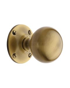 Heritage Brass Antique Brass Westminster Door Knob on Rose -