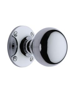 Heritage Brass Polished Chrome Westminster Door Knob on Rose -