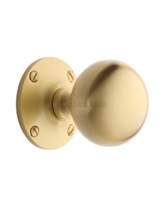Heritage Brass Satin Brass Westminster Door Knob on Rose -