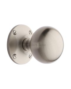Heritage Brass Satin Nickel Westminster Door Knob on Rose -