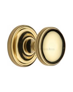 Heritage Brass Polished Brass Whitehall Door Knob on Rose