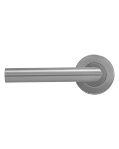 Set Satin Stainless Steel Marine 316 Mitred Lever on round rose | KM060 SSS