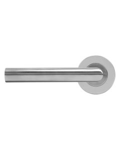 Set Polished Stainless Steel Marine 316 Mitred Lever on round rose | KM060 PSS
