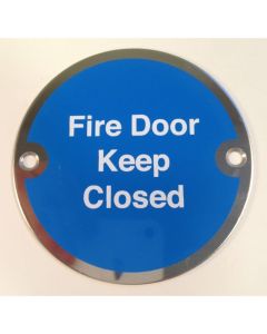 Polished Stainless Steel 76mm dia. Circular Fire Door Keep Close