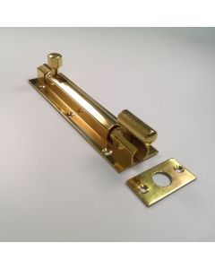 250x38mm Polished Brass Necked Barrel Bolt
