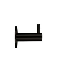 Matt Black Single Robe Hook on rose | ZAS75PCB
