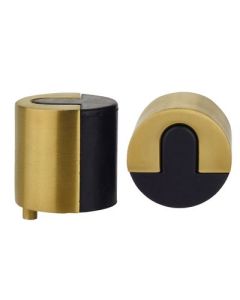 Favo Satin Brass Round Floor Mounted Door Stop | ZAS86FSB