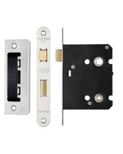 76mm Contract Radius Satin Stainless Steel Bathroom Lock | ZBC76RSS