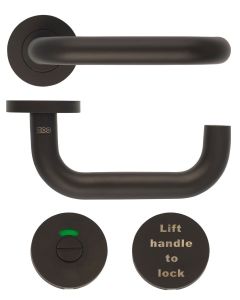 Matt Black Lift to Lock Return to Door Lever Set | ZCS030LLPCB