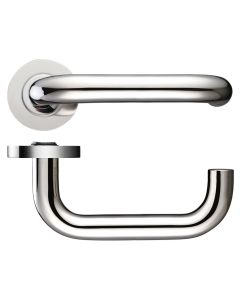 Set Polished Stainless Steel Lever on round rose | ZCS030PS