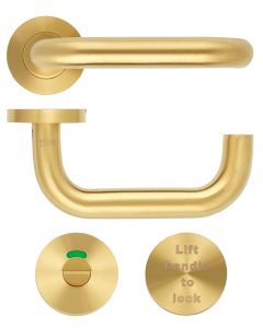 PVD Satin Brass Lift to Lock Return to Door Lever Set | ZCS030LLPVDSB