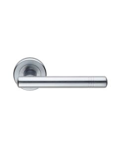 Set Carlisle Satin Chrome Serozzetta Atalaya Lever on round rose | ZIN3116SC