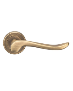 Set Carlisle Antique Brass Serozzetta Verdun Lever on round rose | ZIN3130AB