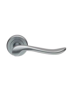 Set Carlisle Brass Satin Chrome Serozzetta Verdun Lever on round rose | ZIN3130SC