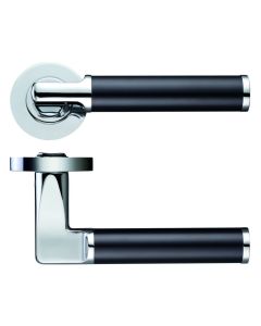 Set Polished Chrome & Black Milan Designer Lever | ZPZ030