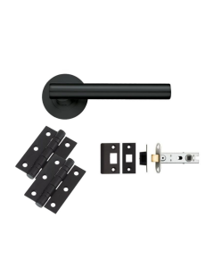 Matt Black Lucca Lever Handle Door Kit - Latch