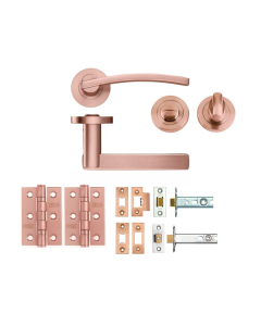 BATHROOM PACK - Tuscan Rose Gold Adria Lever Door Handle Set