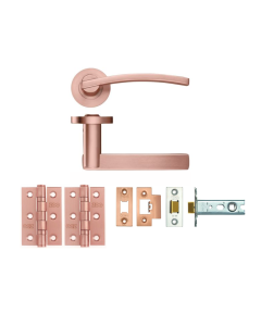 LATCH PACK - Tuscan Rose Gold Adria Lever Door Handle Set