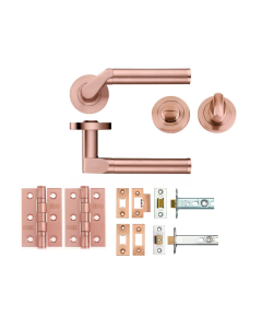 BATHROOM PACK - Tuscan Rose Gold Venus Lever Door Handle Set