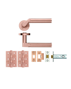 LATCH PACK - Tuscan Rose Gold Venus Lever Door Handle Set