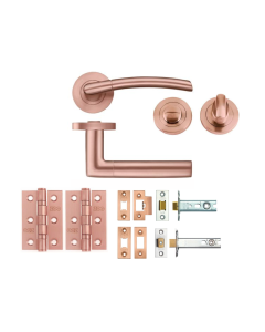 BATHROOM PACK - Tuscan Rose Gold Olympus Lever Door Handle Set