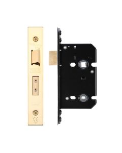 64mm PVD Brass UK Mortice Bathroom Lock | ZUKB64PVD